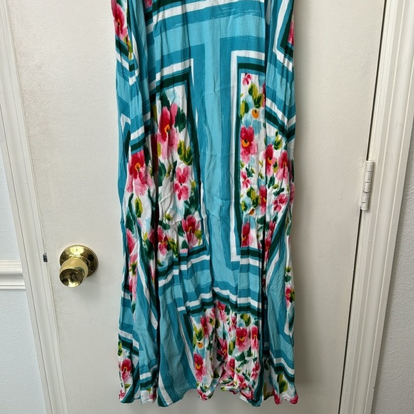 Zara Vibrant Blue Floral Summer Thin Strap Sundress Vacation Festival Size Small - Picture 4 of 8
